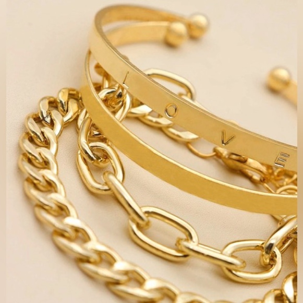Gold Love  Bracelet Stack (7126) - Picture 2 of 4